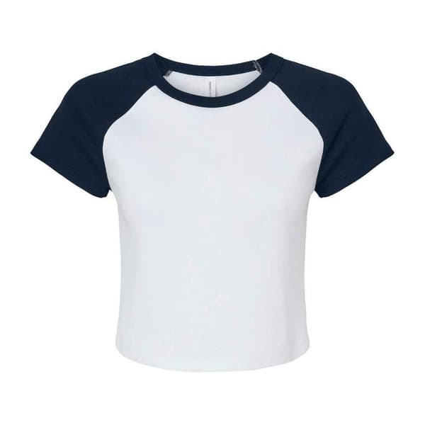 Bella + Canvas Womens/Ladies Micro-Rib Raglan Crop Top