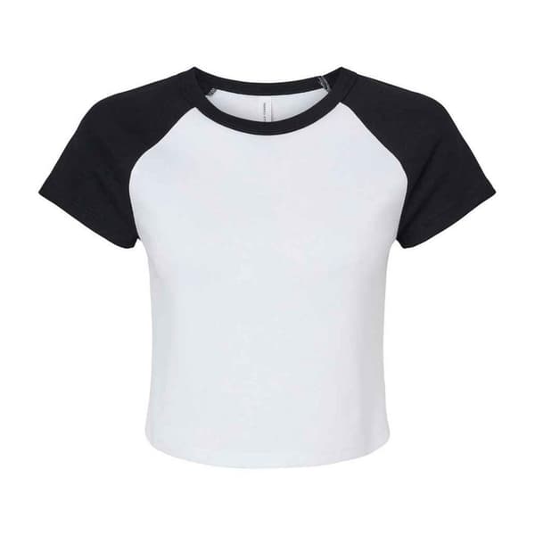 Bella + Canvas Womens/Ladies Micro-Rib Raglan Crop Top