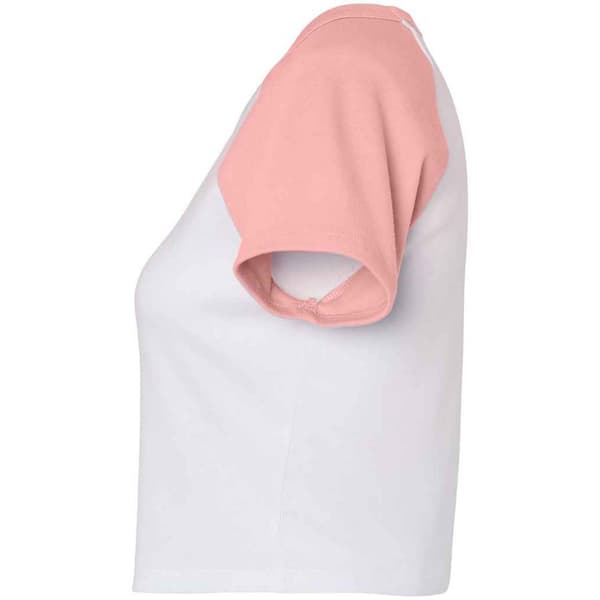 Bella + Canvas Womens/Ladies Micro-Rib Raglan Crop Top