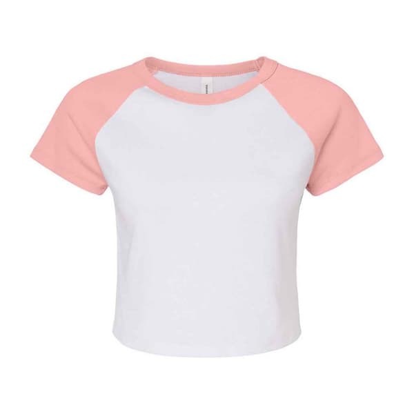 Bella + Canvas Womens/Ladies Micro-Rib Raglan Crop Top