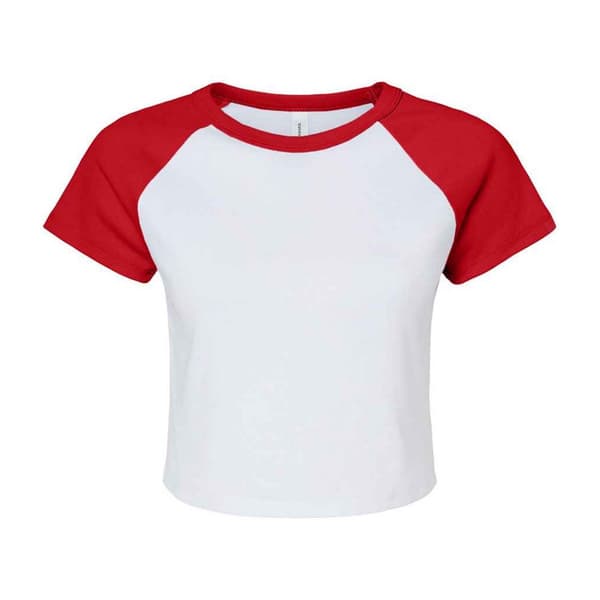 Bella + Canvas Womens/Ladies Micro-Rib Raglan Crop Top