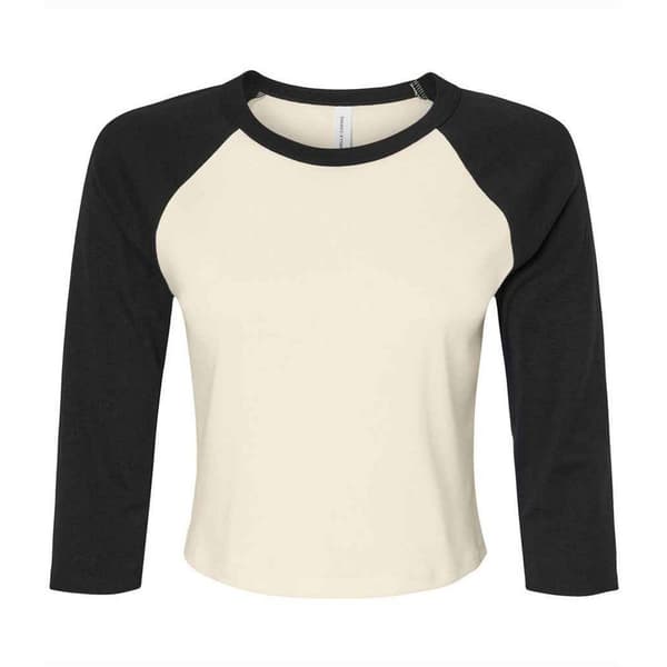 Bella + Canvas T-shirt med 3/4-ärm, Micro-Rib Raglan, dam/dam