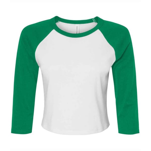 Bella + Canvas T-shirt med 3/4-ärm, Micro-Rib Raglan, dam/dam