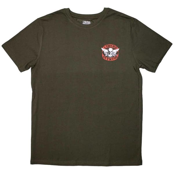 Lynyrd Skynyrd Unisex Adult Mini Biker Patch Logo T-Shirt Green S