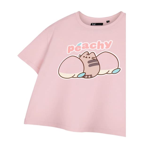Pusheen Womens/Ladies Peachy Short-Sleeved Crop T-Shirt