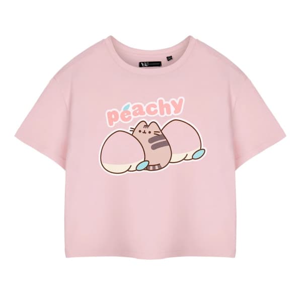Pusheen Womens/Ladies Peachy Short-Sleeved Crop T-Shirt