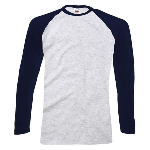 Fruit of the Loom Mens Long-Sleeved Baseball T-Shirt