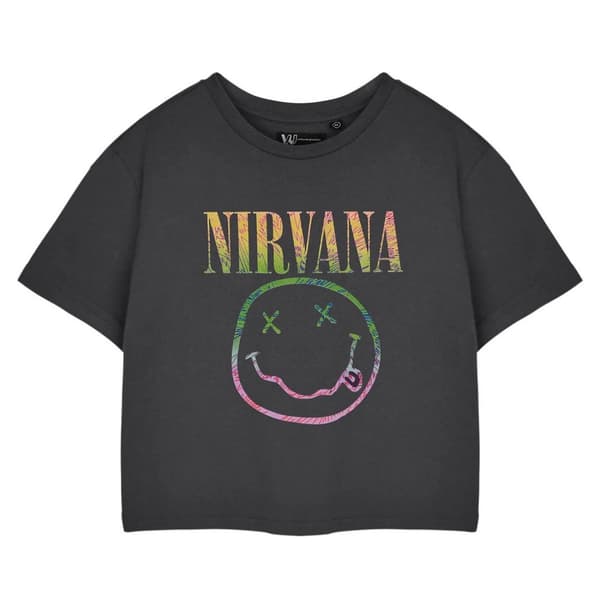 Nirvana T-shirt med regnbågslogga för dam och dam