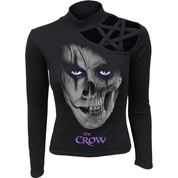 Spiral Direct Womens/Ladies Skull Face The Crow Long-Sleeved T-Shirt