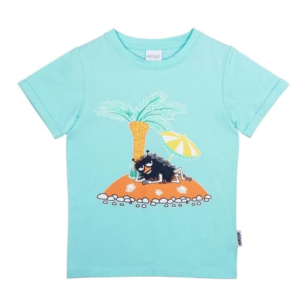 Mumin Solbadare-t-shirt ljusblå