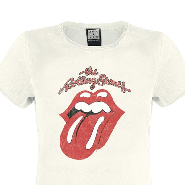 Amplified Womens/Ladies Vintage Tongue The Rolling Stones T-Shirt