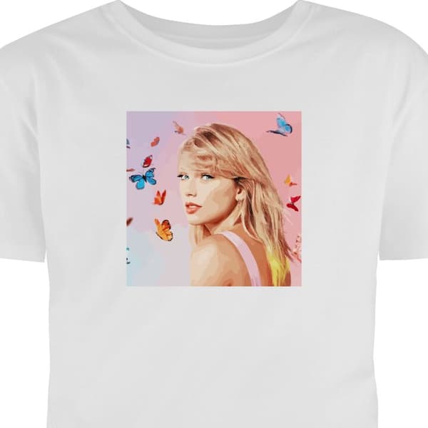 Vuxen-T-shirt | Bekväm T-shirt för Vuxna Taylor Swift Fjärilla