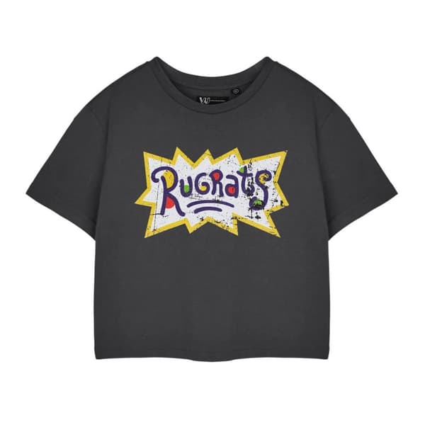 Rugrats Kortärmad topp med retrologotyp för dam och dam Charcoal M