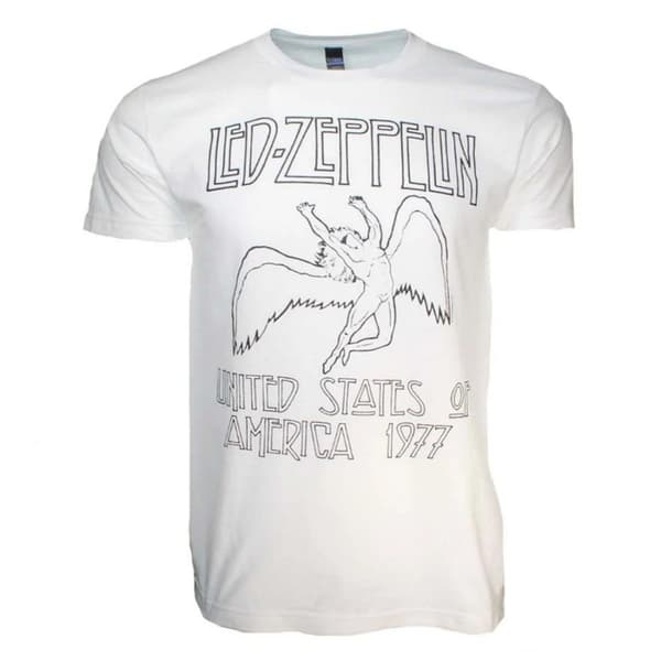 Amplified Unisex Adult The Song Remains The Same Led Zeppelin Vintage T-Shirt White S