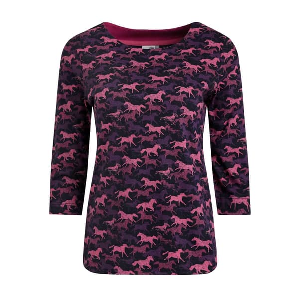 Weird Fish Pinto Horse Jersey Ekologisk T-shirt för dam och dam Mulled Wine 18 UK