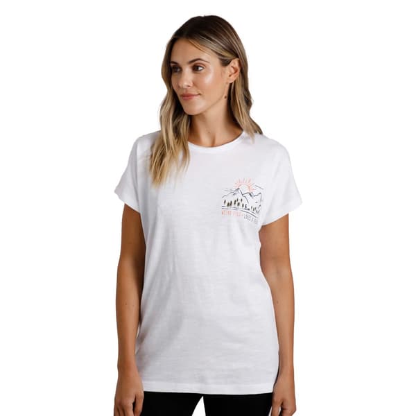 Weird Fish Dam/Ladies Wander T-shirt med grafiskt tryck och slubb