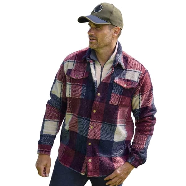 Atlas For Men Mens Checked Sherpa Overshirt