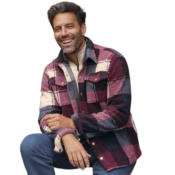 Atlas For Men Mens Checked Sherpa Overshirt