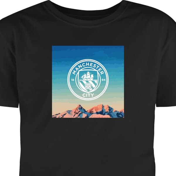 T-shirt til Børn | Klassisk Børne T-shirt Manchester City Sort