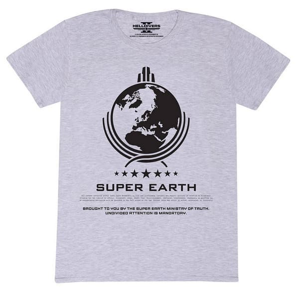 Helldivers 2 Unisex Adult Super Earth T-Shirt Heather Grey M