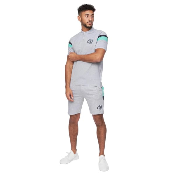 Crosshatch Mens Maxmore Top & Shorts Set Grey Marl M
