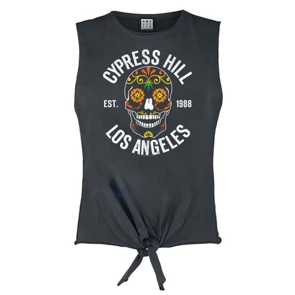 Amplified Womens/Ladies Floral Skull Cypress Hill Sleeveless T-Shirt