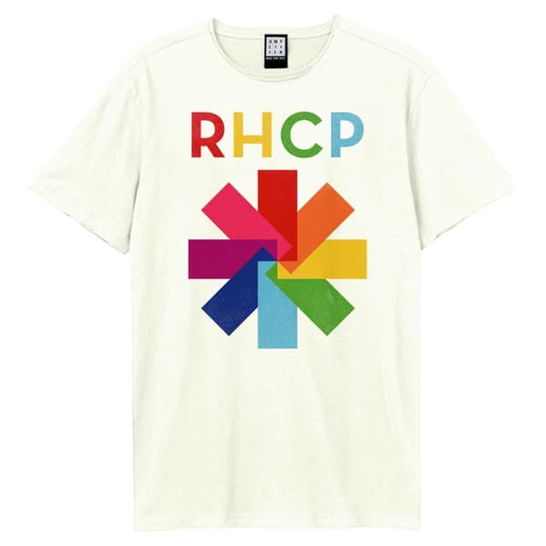 Amplified Unisex Adult Colour Wheel Asterix Red Hot Chilli Peppers T-Shirt