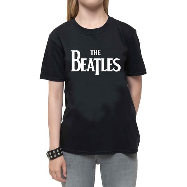 The Beatles Childrens/Kids Drop Logo T-Shirt Black 11-12 Years