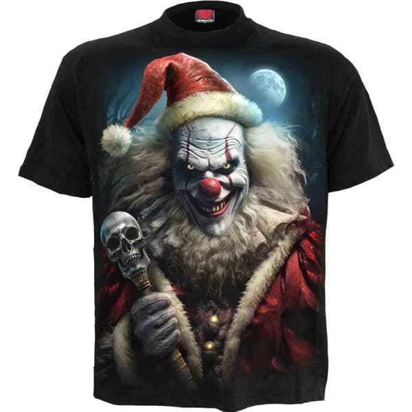 Spiral Direct Unisex Vuxen Santa Clown kortärmad T-shirt med ryggtryck