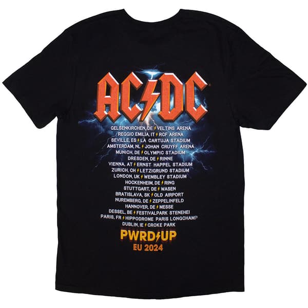 AC/DC Unisex Adult PWRD-UP In Rock We Trust Back Print T-Shirt