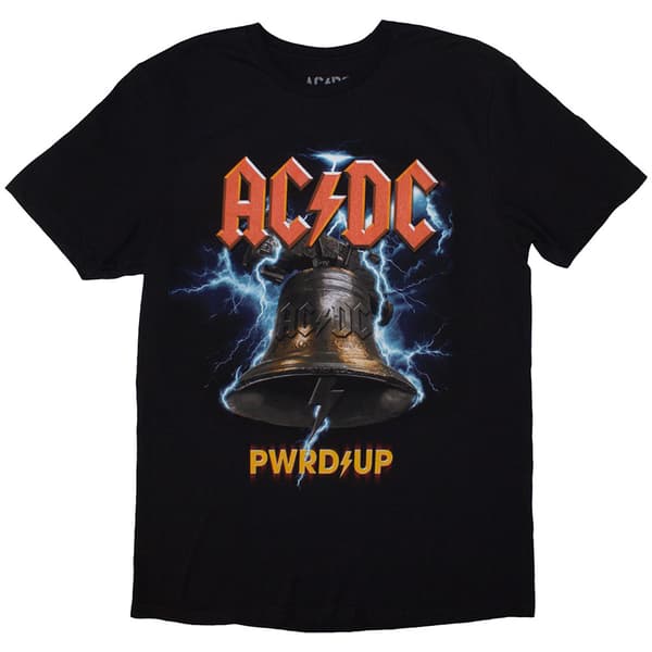 AC/DC Unisex Adult PWRD-UP In Rock We Trust Back Print T-Shirt