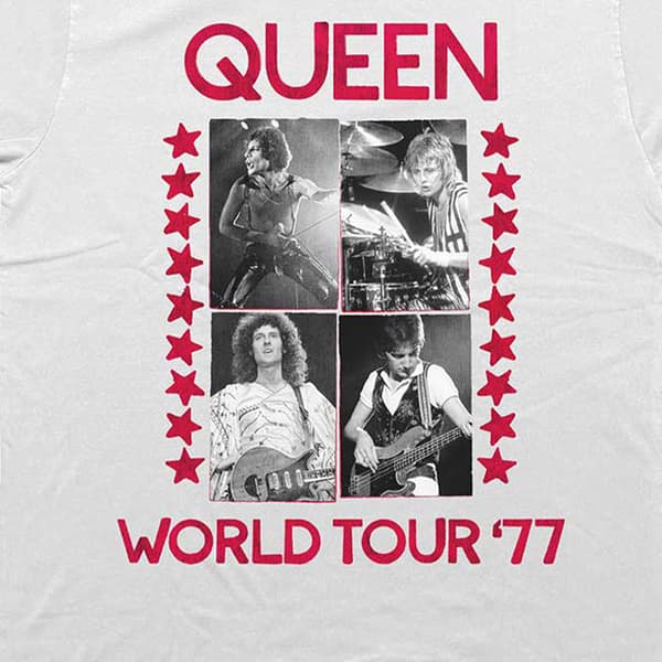 Queen Unisex Adult World Tour ´77 T-Shirt