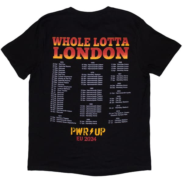 AC/DC Unisex Vuxen Whole Lotta London PWR-UP EU Tour 24 T-shirt med ryggtryck