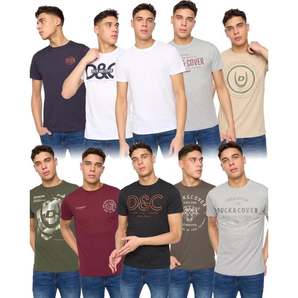 Duck and Cover Cheymore & Corsure T-shirt för herrar (Förpackning med 10 st)