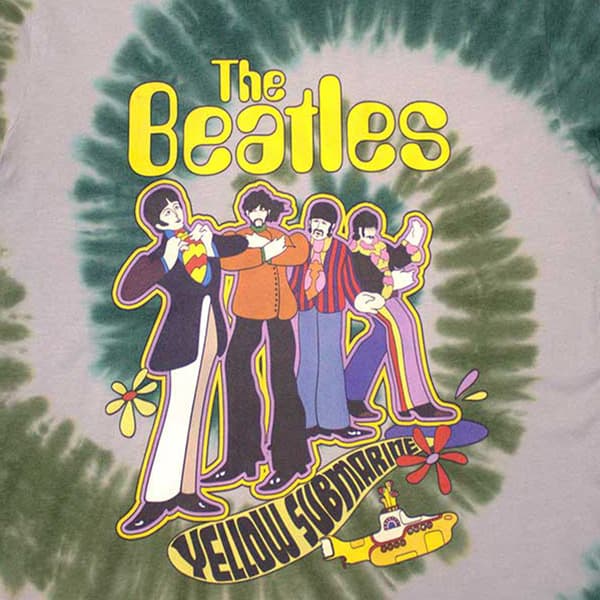 The Beatles Unisex Adult Yellow Submarine Band In Line Washed T-Shirt