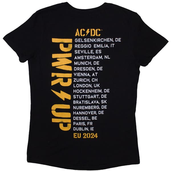 AC/DC Unisex Adult Angus Triangle PWR-UP EU Tour ´32 Back Print T-Shirt