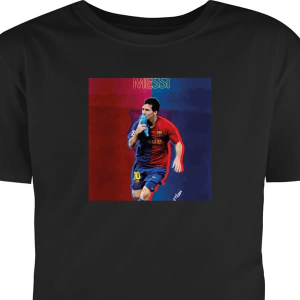 T-shirt för Barn | Klassisk Barn-T-shirt Messi Svart 5-6 År