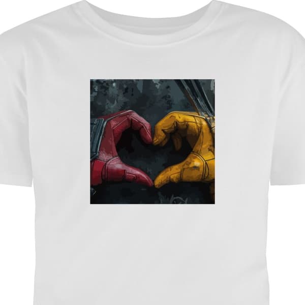 T-shirt för Barn | Klassisk Barn-T-shirt Wolverine Deadpool Vit 9-11 År