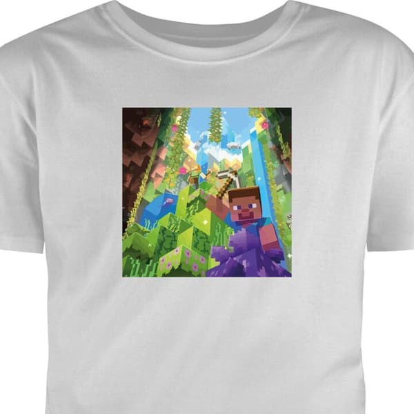 T-shirt til Børn | Klassisk Børne T-shirt Minecraft Grå 5-6 År