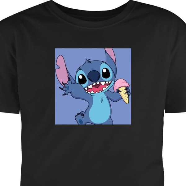 T-shirt för Barn | Klassisk Barn-T-shirt Stitch Svart 12-13 År