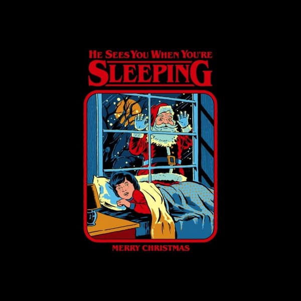 Steven Rhodes Unisex Adult He Sees You When You´re Sleeping T-Shirt