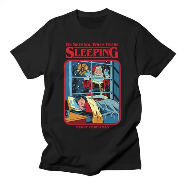 Steven Rhodes Unisex Adult He Sees You When You´re Sleeping T-Shirt