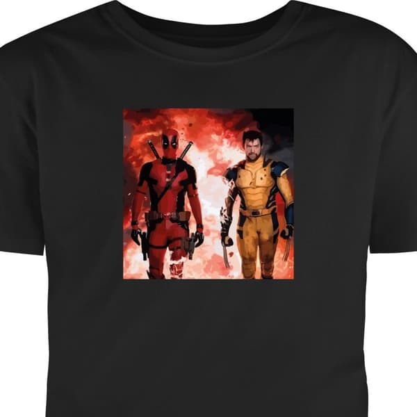 Vuxen-T-shirt | Bekväm T-shirt för Vuxna Wolverine Deadpool Svart Small