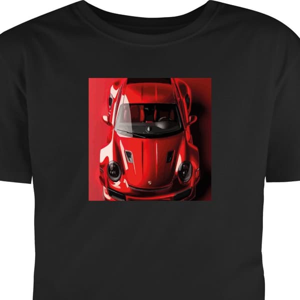 Vuxen-T-shirt | Bekväm T-shirt för Vuxna Porsche Svart Large