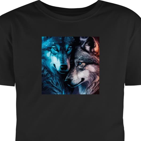 Vuxen-T-shirt | Bekväm T-shirt för Vuxna Vargar i natten