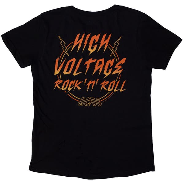 AC/DC Womens/Ladies High Voltage Rock N Roll Back Print T-Shirt