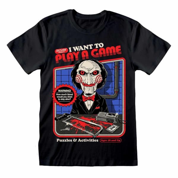 Steven Rhodes Unisex Vuxen I Want To Play A Game Saw T-shirt