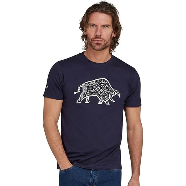 Raging Bull Mens Word Bull Outline T-Shirt