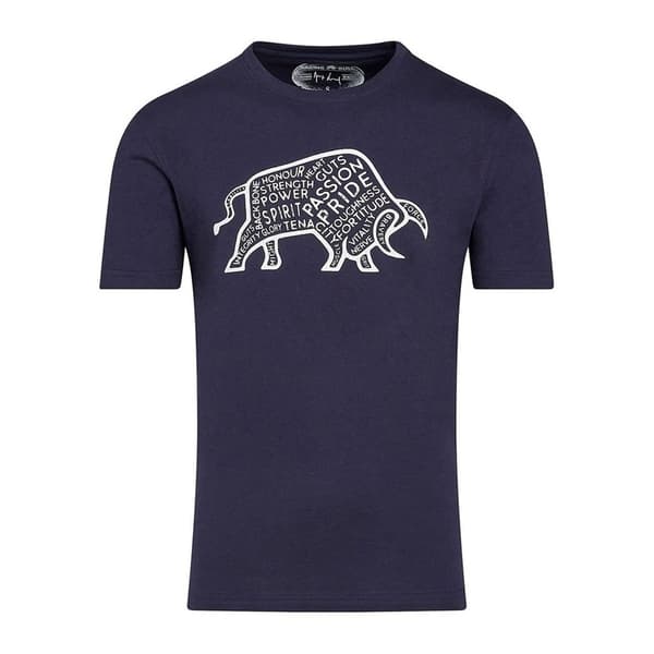 Raging Bull Mens Word Bull Outline T-Shirt Navy L