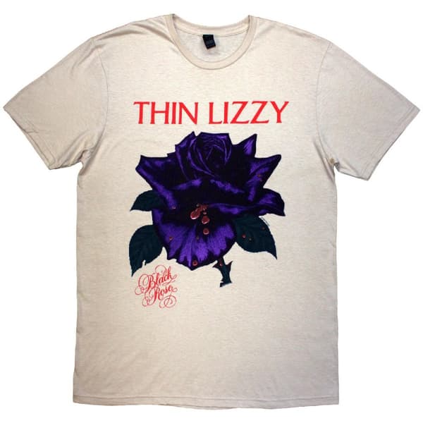 Thin Lizzy Unisex Adult Black Rose Track List T-Shirt